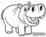 Hippo Coloring Pages Kids Drawing Cartoon Baby Hippopotamus Line Printable Cute Cool2bkids Print Animal Drawings Hippos Para Pintar Search Getdrawings sketch template