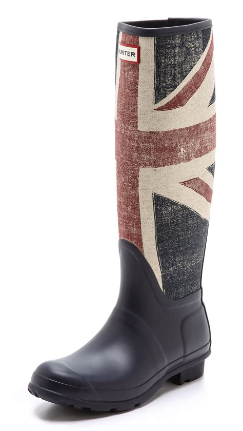 lyst hunter original brit boots  blue