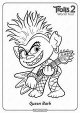 Coloring Trolls Pages Barb Queen Printable sketch template