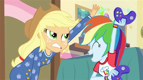 Image Rainbow Taunting Applejack Eg2 Png My Little