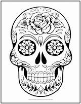 Skull Dead Coloring Commemorating Muertos Día Mexican Traditional Holiday Los Features sketch template