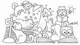 Leggono Gatti Elemento Svegli Progettazione Disegnati Kleurende Katten Gatos Illustr Druk Slapen Dingen Volwassen Boek Shirtontwerp Kleurend Andere sketch template