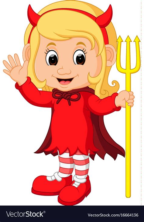 cute devil girl cartoon royalty free vector image