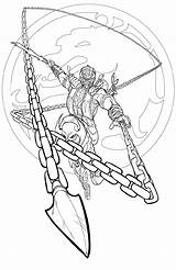 Mortal Kombat Scorpion Coloringhome Stryker sketch template