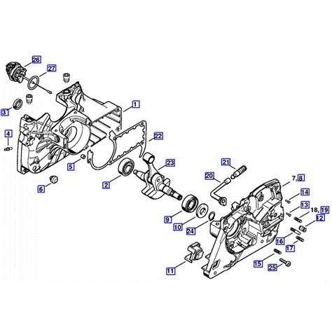 stihl ms  chainsaw ms  parts diagram crankcase
