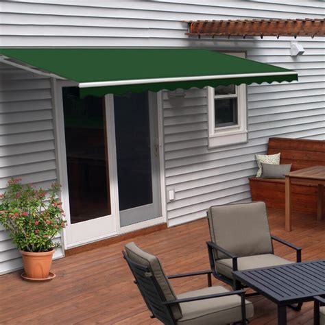 aleko  ft    ft  fabric retractable standard patio awning reviews wayfair