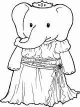 Coloring Elephant Pages Princess Kids Amazing Procoloring sketch template