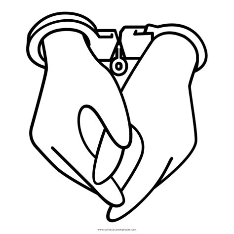 handcuffs coloring page coloring pages
