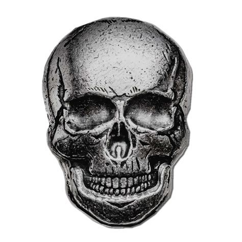 silver skulls 2 oz silver human skull monarch 3d art bar with antique finish and display box