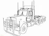 Coloring Truck Pages Semi Peterbilt Trailer Kenworth Tractor Horse Drawing Printable Trucks Camper Cabover Line Color Sketch Getdrawings Trailers Getcolorings sketch template