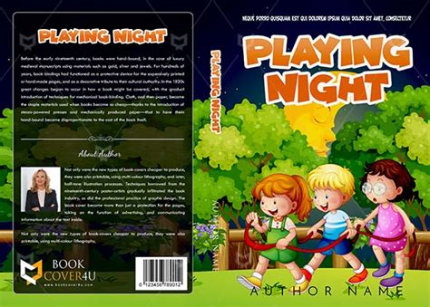 children book cover design playing night