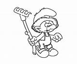 Smurf Farmer Coloring Cartoon Library Clipart sketch template