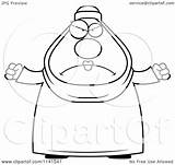 Clipart Muslim Chubby Mad Woman Cartoon Outlined Coloring Vector Cory Thoman Royalty sketch template