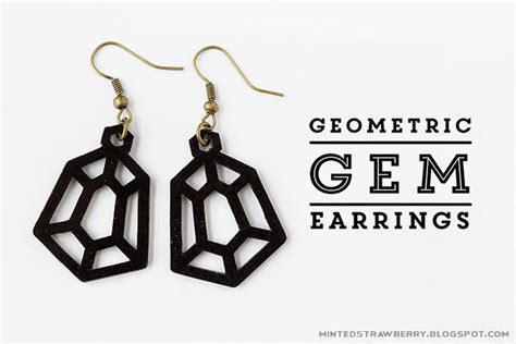 diy geometric gem earrings minted strawberry