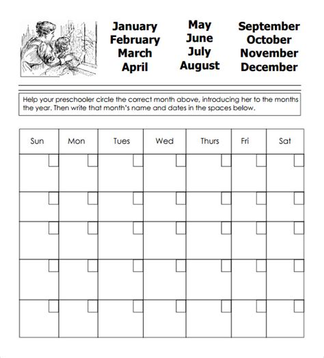 sample preschool calendar templates  google docs ms word