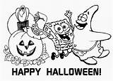 Spongebob Halloween Coloring Pages Printable Colouring Kids Sheets sketch template