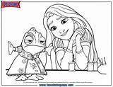 Coloring Rapunzel Pascal Chameleon Coloringhome Tangled sketch template