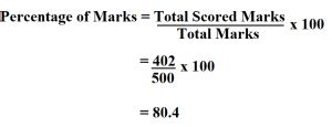 calculate percentage  marks