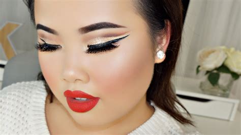 holiday cut crease makeup tutorial kim thai youtube