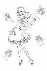 Coloring Pages Barbie Dress sketch template