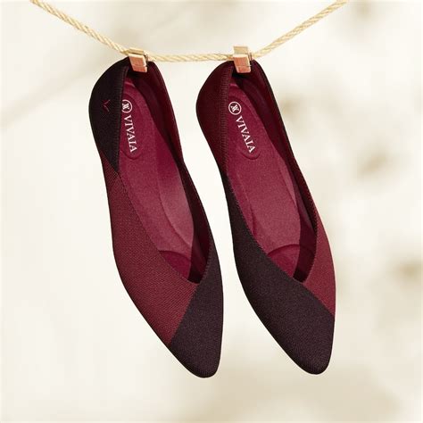 valencia pointed toe  cut flats  bordeaux red sustainablewashable