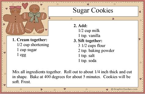 printable cookies recipe