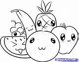 Coloring Cute Pages Watermelon Fruit Getcolorings Food Draw Color sketch template