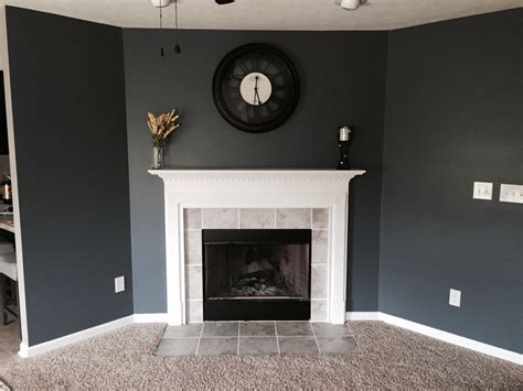 sherwin williams wall street paint smoky blue love  color hearth room pinterest