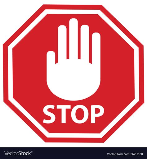 stop hand sign vector