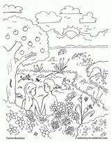 Creation Coloring Pages Bible Story God Children Kids Sheets Created Sheet Garden Eden Printable Crafts School Sunday Clipart Days Stories sketch template