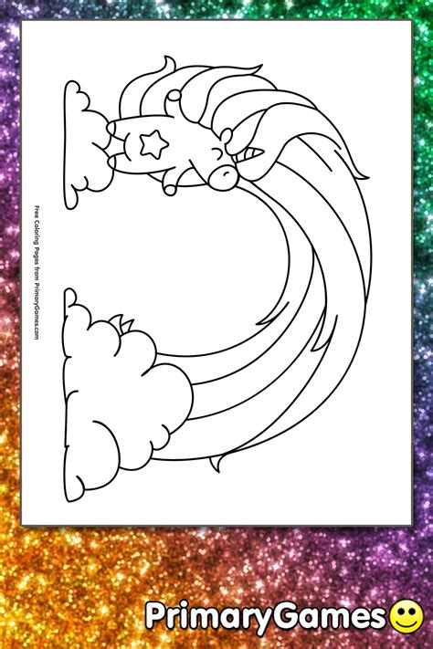 unicorn   rainbow coloring page printable print  color