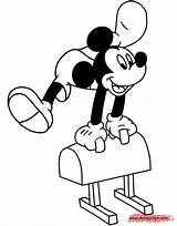 Mickey Coloring Mouse Pages Disney Sports Disneyclips Gymnast Pommel Horse Misc Funstuff sketch template