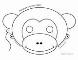 Monkey Mask Printable Masks Template Animal Face Print Templates Coloring Color Colouring Kids Craft Pages Jungle Wordpress Crafts Faces Popular sketch template