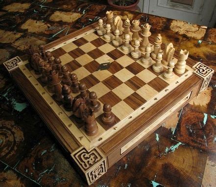 buy  custom  medieval chess board  copper inlay