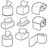 Drawing Box Tissue Kleenex Illustrations Vector Papers Stock Set sketch template