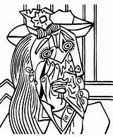 Coloriage Picasso Pleure Coloriages Weeping Weinende Dibujo Adulte Cubism Cubismo Kleurplaten Kolorowanki 1001 Relajante Bacchanale Malvorlagen sketch template