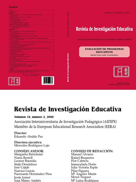 Revista De Investigacion Educativa Perez Juste Pdf Science