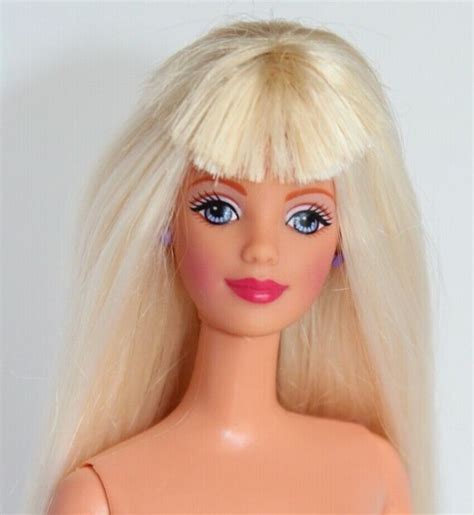 Bead Blast Barbie Long Blonde Hair Bangs Mackie Face Vtg 1990s Body