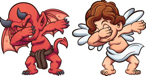 Dabbing Angel And Devil Download Free Vectors Clipart