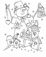 Snowman Stamps Dearie Dolls Coloring Christmas Pages Digi Embroidery Digital Drawings Snowmen Welcome Birdies Poetry Read Little Doodles Patterns Redwork sketch template