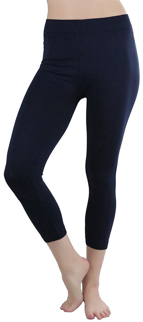 tobeinstyle women s polyester spandex blend capri length leggings ebay
