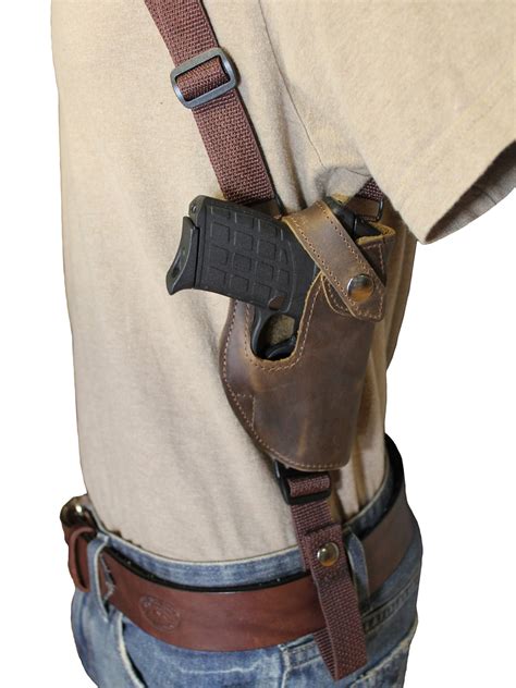 leather vertical shoulder holster   ultra compact mm   pistols barsony holsters