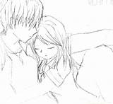 Couples Anime Coloring Pages Kissing Hugging Thompson Ethan Posted sketch template