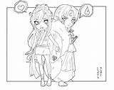 Chibi Lineart Coloring sketch template