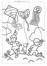 Kite Coloring Kites Pages Flying Children Printable Sheet Color Girl Getcolorings Print Getdrawings sketch template
