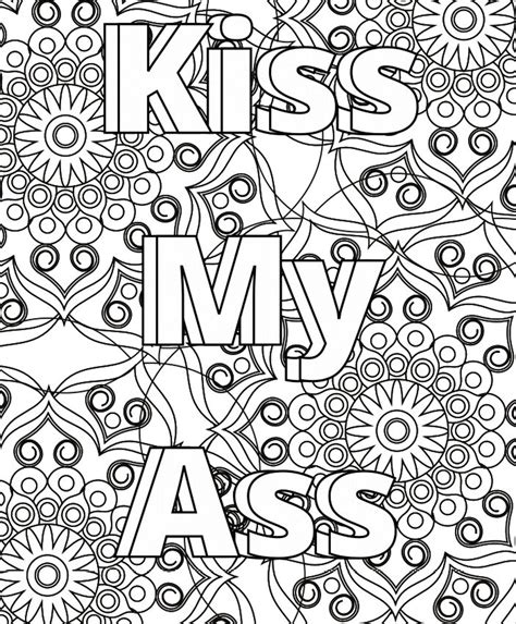 100 Page Calm The Fuck Down Adult Swear Word Coloring Book Etsy