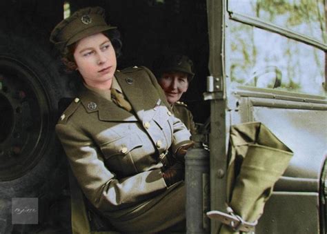 queen incredible colour picture of 18 year old monarch in world war