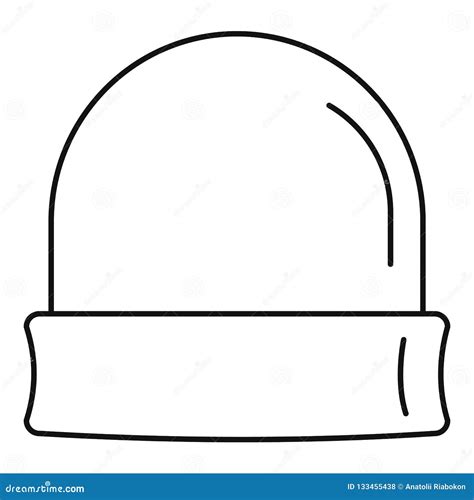beanie icon outline style stock vector illustration  clothes
