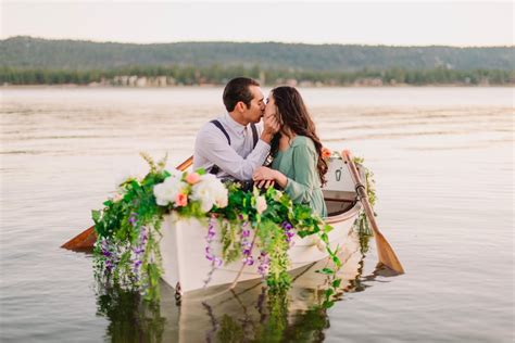 engagement photos in a rowboat popsugar love and sex