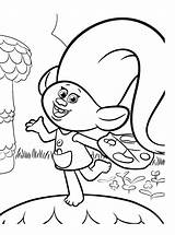 Trolls Coloring Pages Movie Color Print Baby Moana sketch template